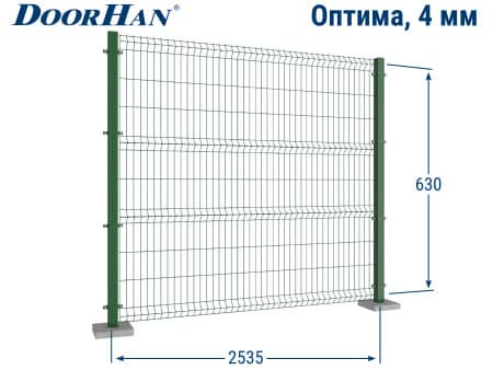 Купить 3D заборную секцию ДорХан 2535×630 мм в Твери от 1014 руб.